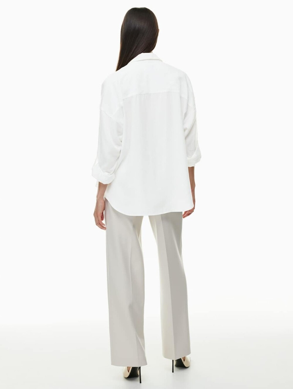 Aritzia Babaton Utility Relaxed White Button-Down Shirt with Patch Pockets - Picture 7 of 12